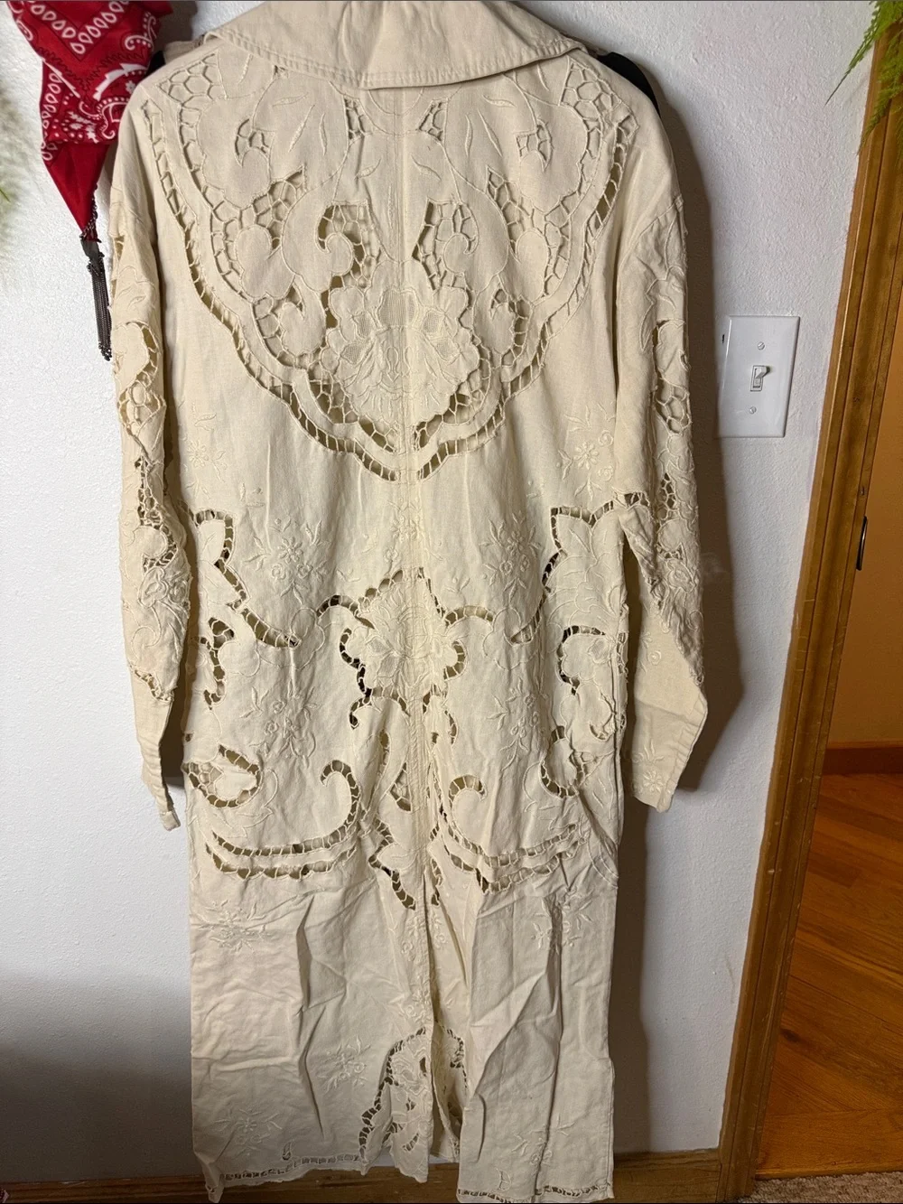 Free People Susanna Eyelet Cream Duster Medium